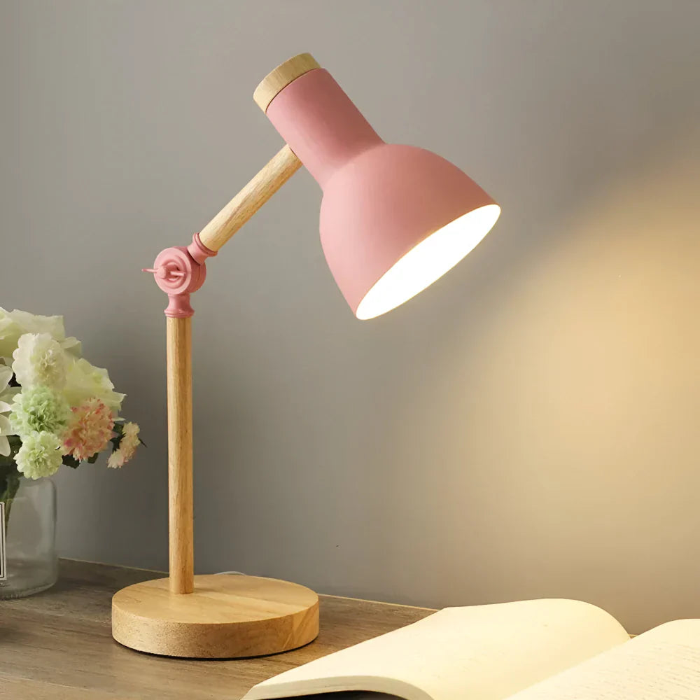 Verstellbare Schreibtischlampe aus Holz im nordischen Stil | Meowbutter