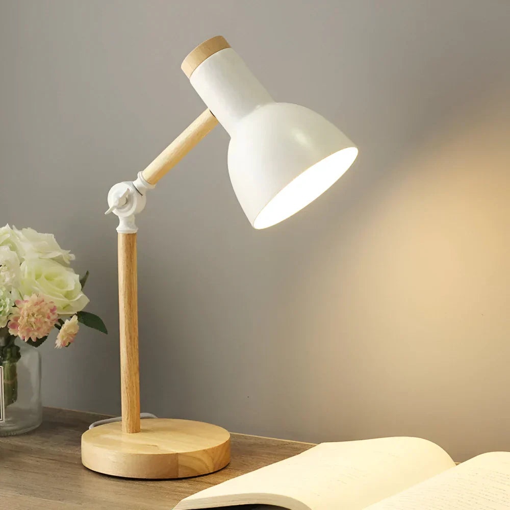 Verstellbare Schreibtischlampe aus Holz im nordischen Stil | Meowbutter