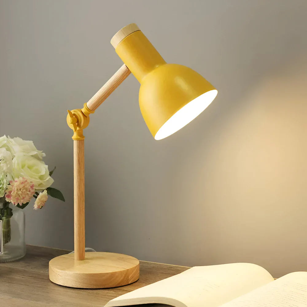 Verstellbare Schreibtischlampe aus Holz im nordischen Stil | Meowbutter