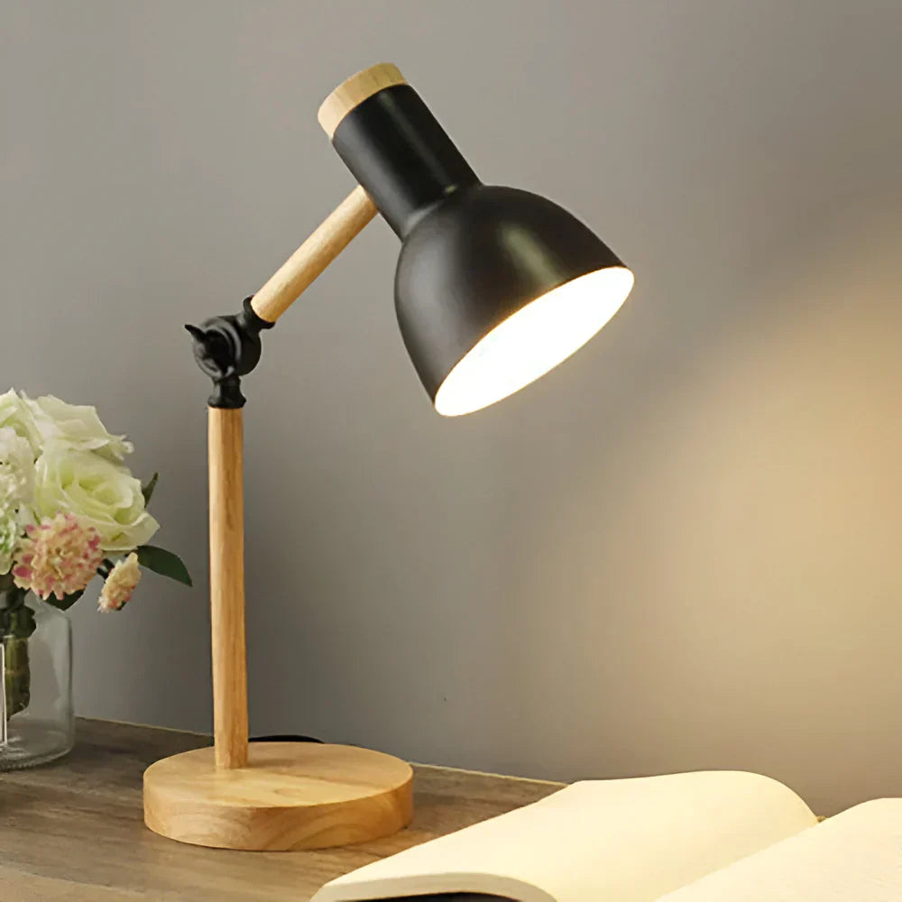 Verstellbare Schreibtischlampe aus Holz im nordischen Stil | Meowbutter