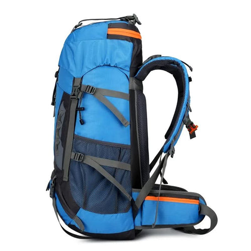 Plecak taktyczny 70L - wodoodporny nylon - wyściełane paski - ciemnoniebieski, jasnoniebieski i czarny | meowbutter
