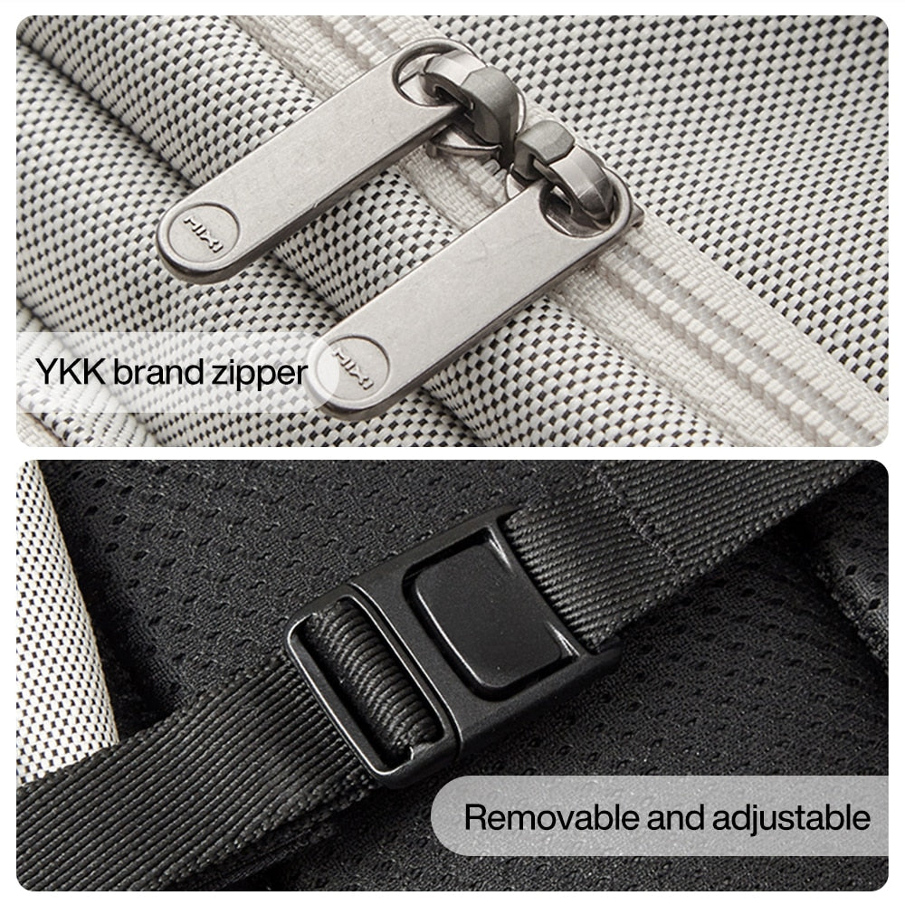 Rymlig vandringsryggsäck — laptopfack för 17 tum, åtkomst med tvåvägsdragkedja
