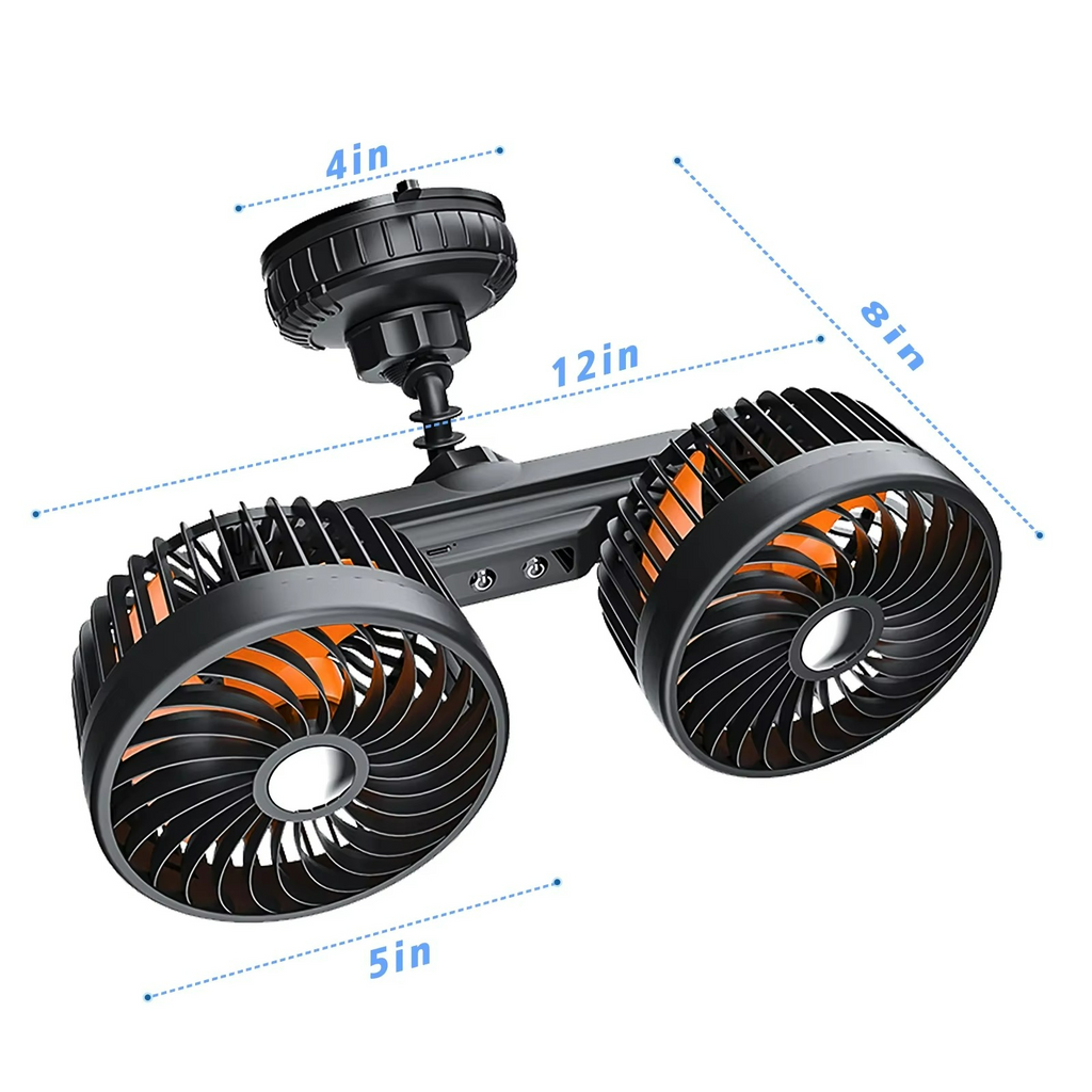 AeroBreeze vezeték nélküli autóventilátor — 4000 mAh-s akkumulátor, három sebességfokozat