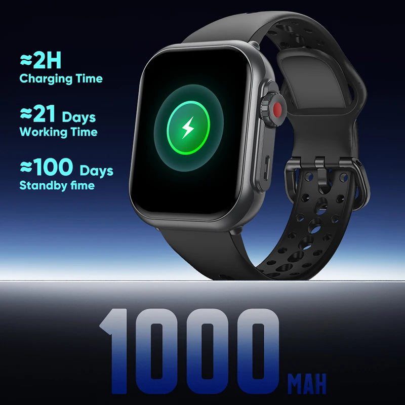 Smartwatch de bem-estar Aether PRO 2 — chamadas por Bluetooth, 100 modos desportivos, resistente à água IP68