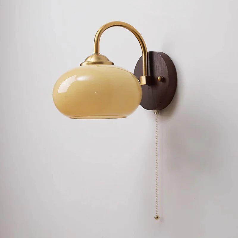 Marlowe Mid Century Ash Wood Glass Wall Lamp for Cozy Rooms