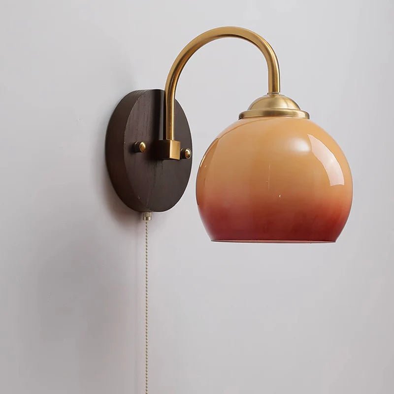 Marlowe Mid Century Ash Wood Glass Wall Lamp for Cozy Rooms