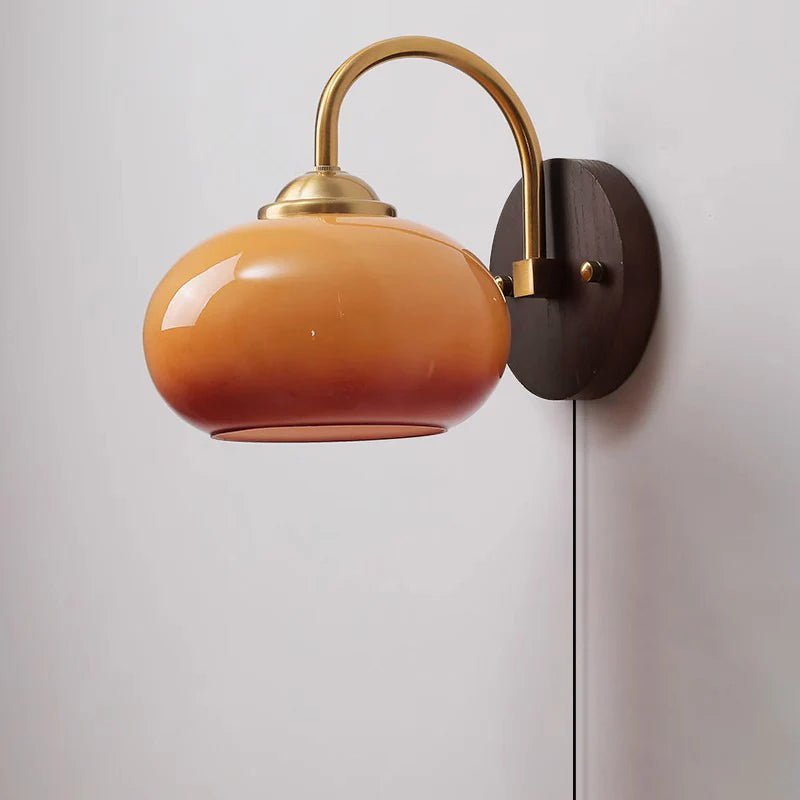 Marlowe Mid Century Ash Wood Glass Wall Lamp for Cozy Rooms