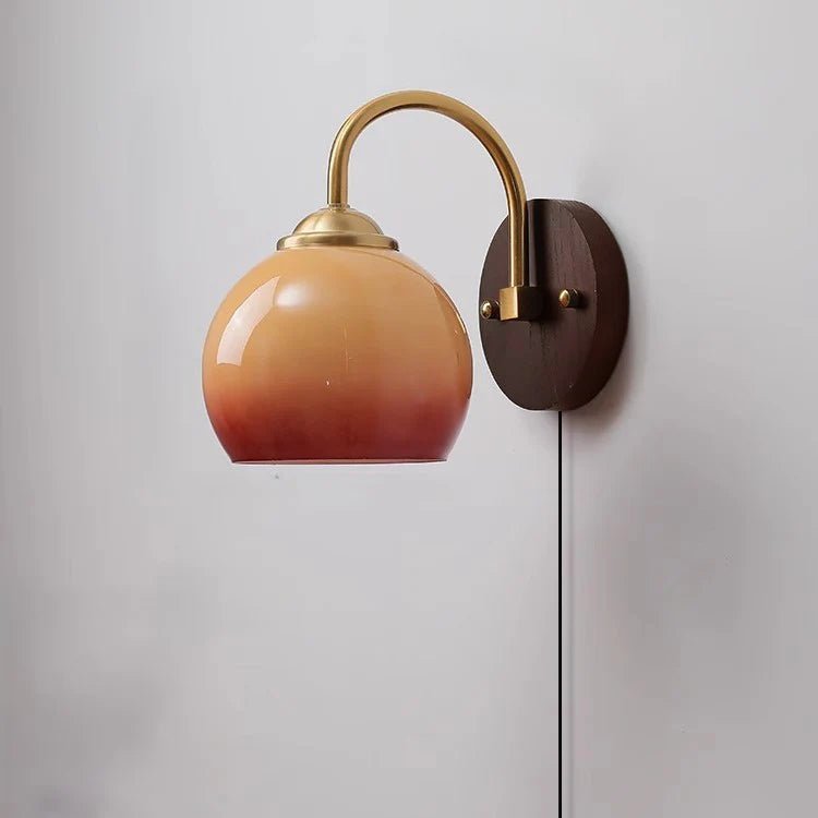 Marlowe Mid Century Ash Wood Glass Wall Lamp for Cozy Rooms