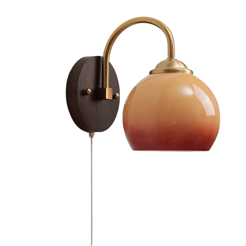 Marlowe Mid Century Ash Wood Glass Wall Lamp for Cozy Rooms