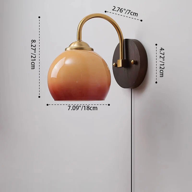 Marlowe Mid Century Ash Wood Glass Wall Lamp for Cozy Rooms
