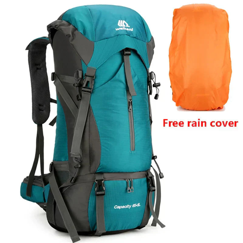 Alpivento 70L Trekking Pack — Rain Cover, Ergonomic Design, Sealed Lower Pocket