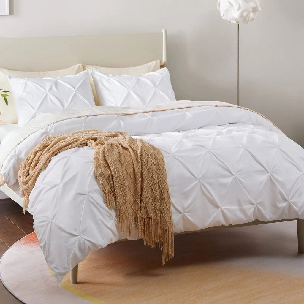 Pleated Pinch Duvet Covering Set For Modern Bedroom Online