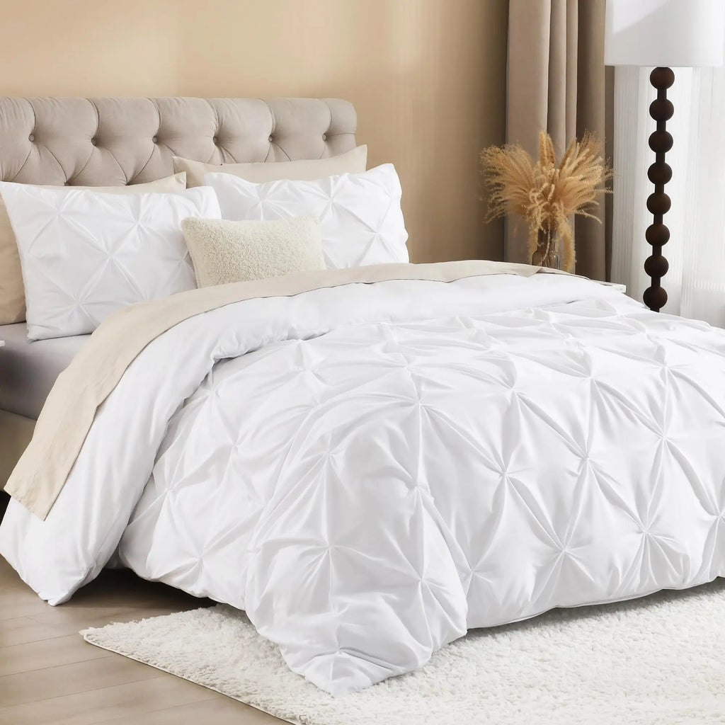 Pleated Pinch Duvet Covering Set For Modern Bedroom Online