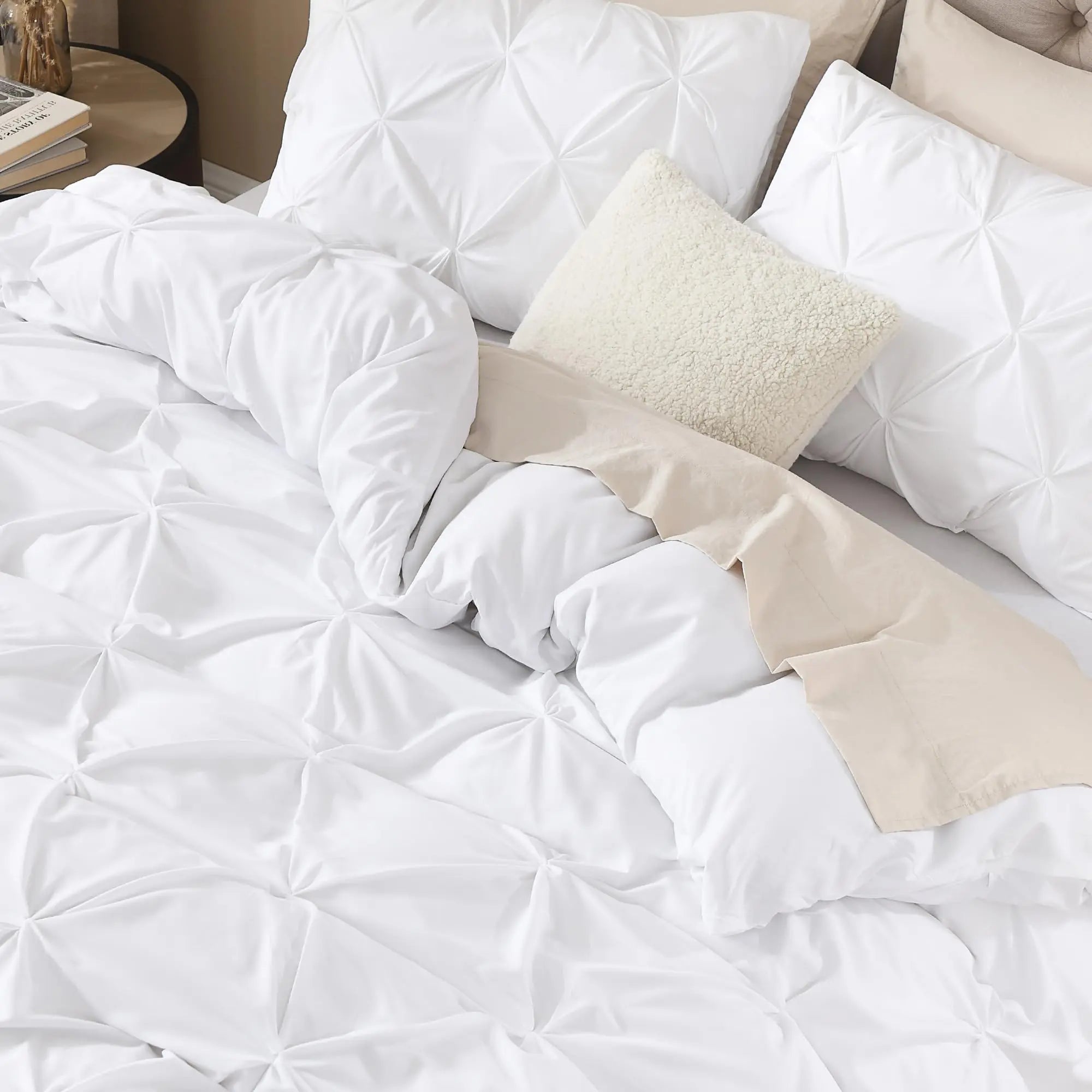 Pleated Pinch Duvet Covering Set For Modern Bedroom Online