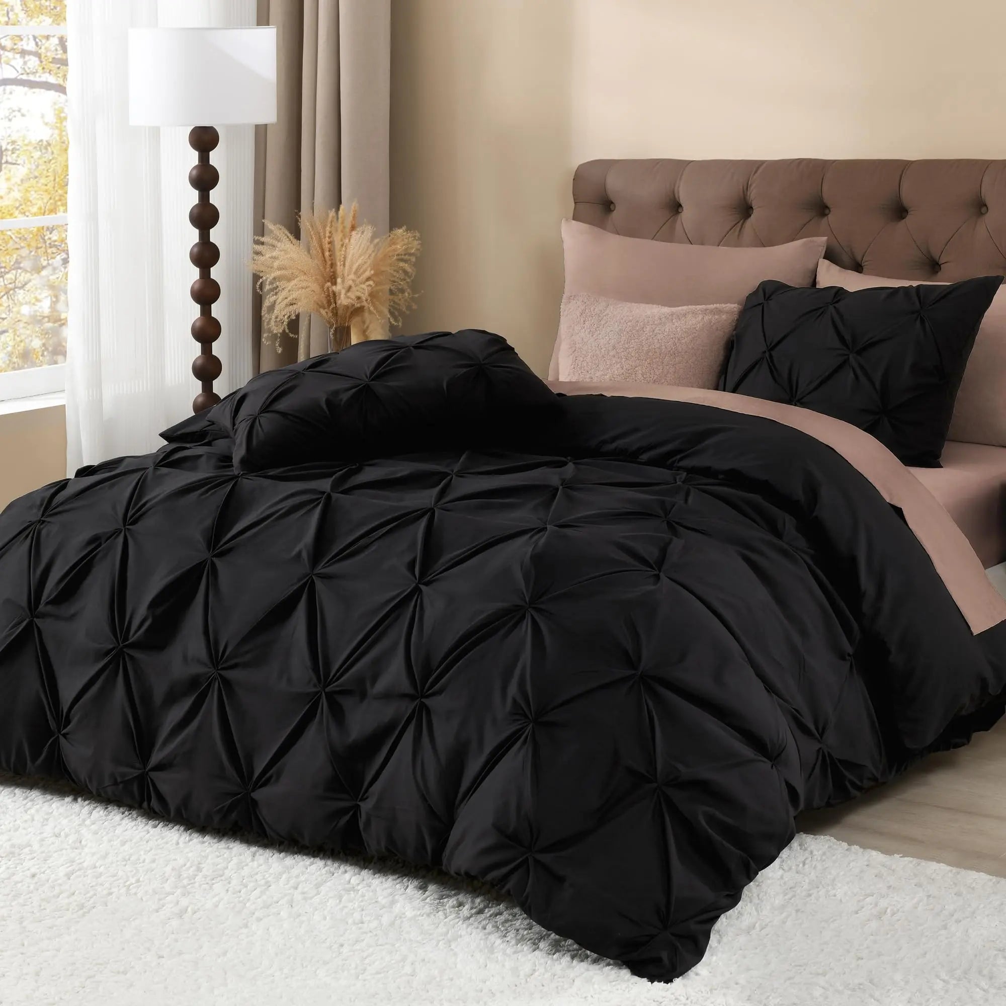 Pleated Pinch Duvet Covering Set For Modern Bedroom Online