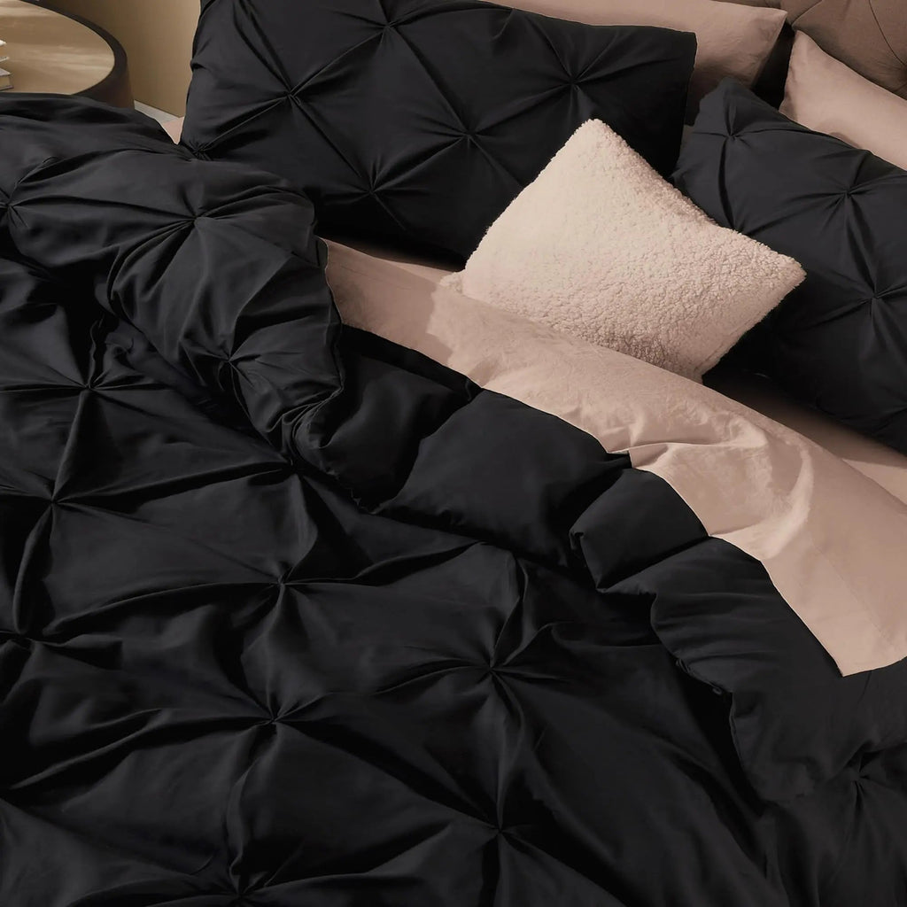 Pleated Pinch Duvet Covering Set For Modern Bedroom Online