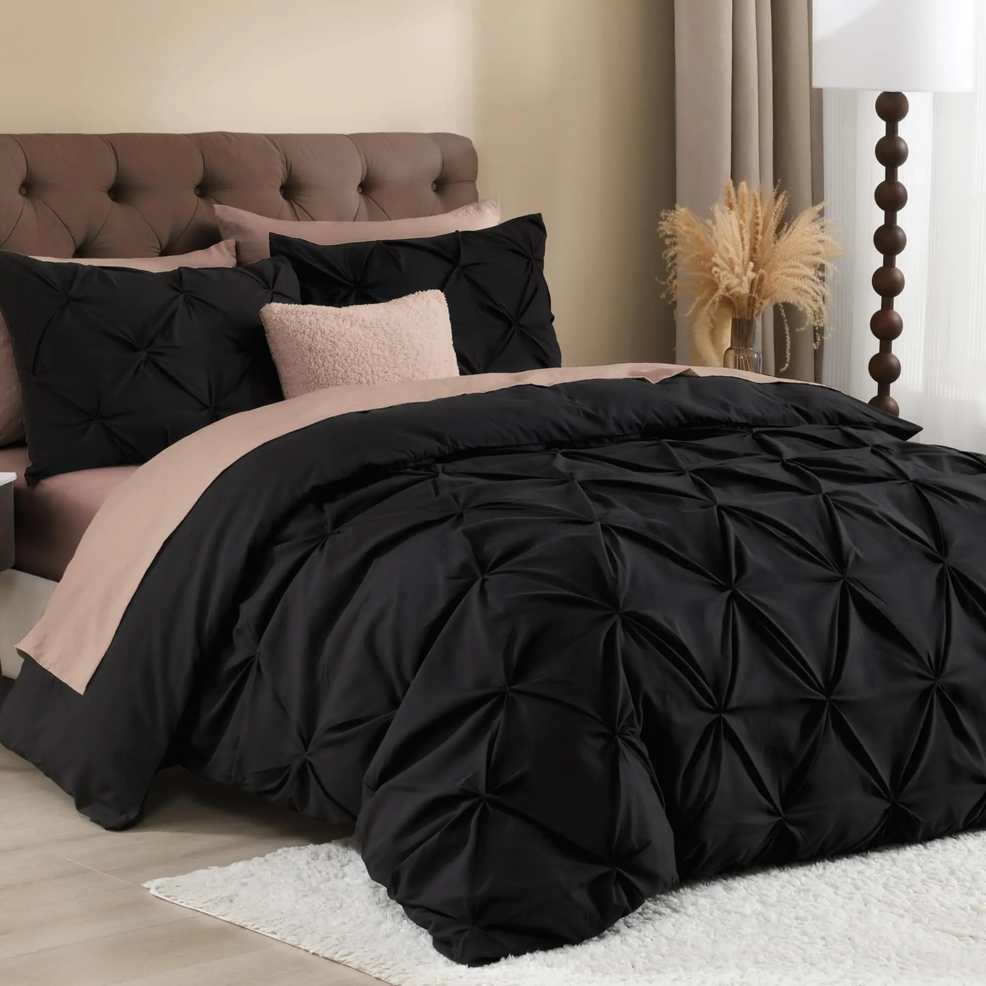Pleated Pinch Duvet Covering Set For Modern Bedroom Online
