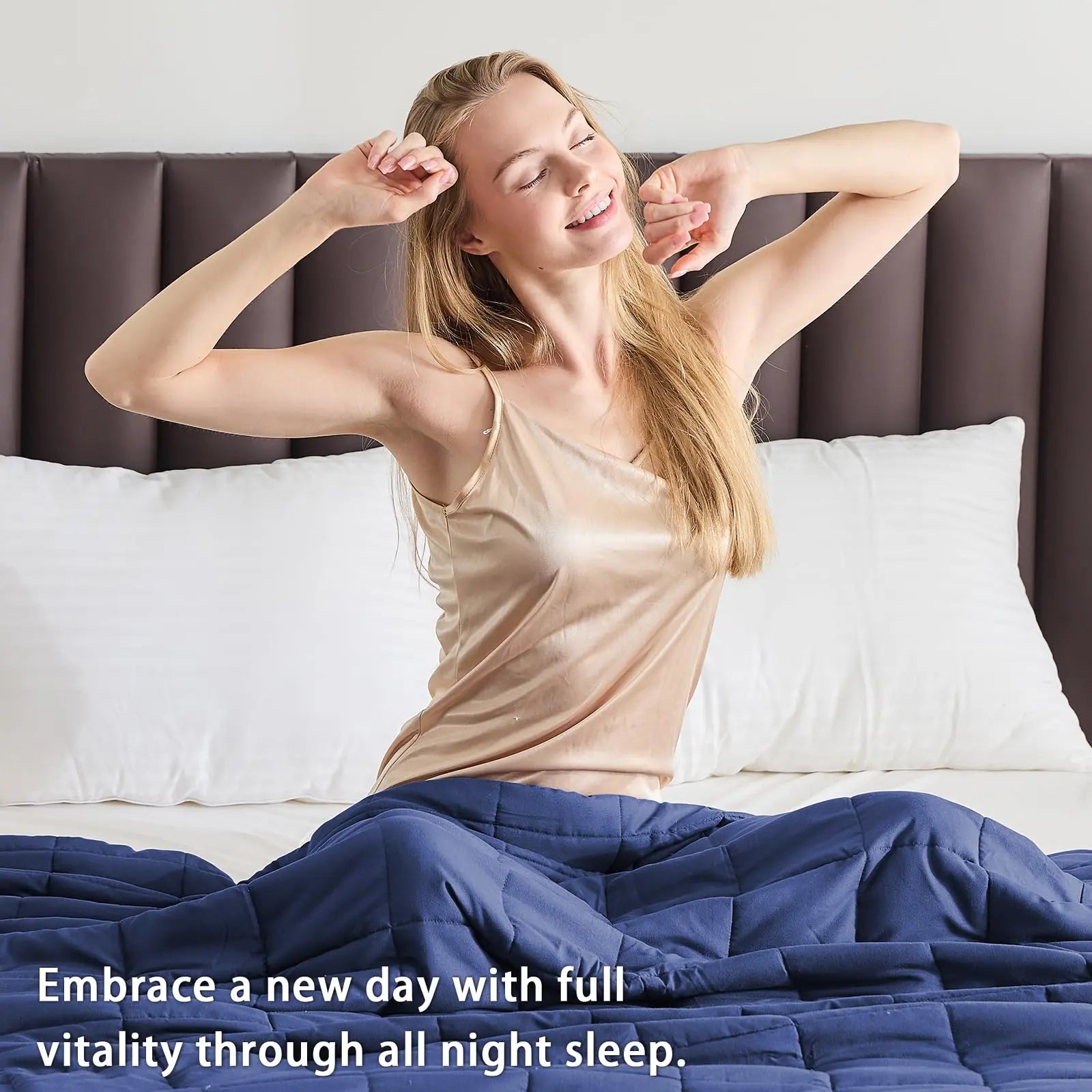 Blanket With Glass Beads For Balanced Sleep And Weighted Cooling Comfort