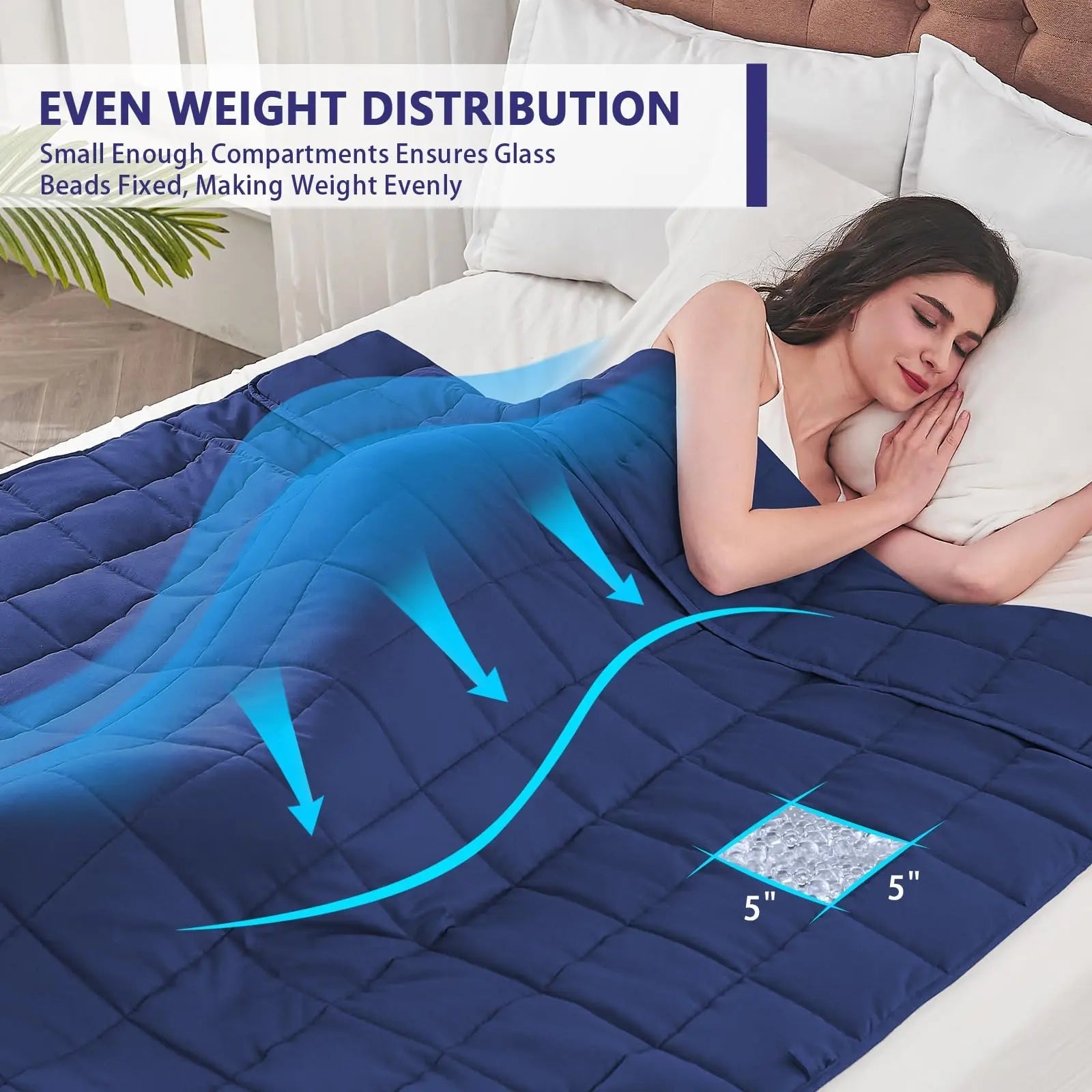 Blanket With Glass Beads For Balanced Sleep And Weighted Cooling Comfort