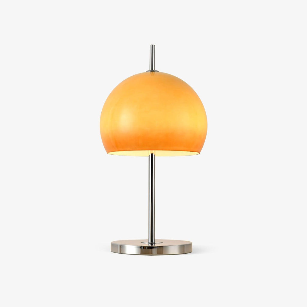 Amber Glass Table Lamp With Chrome Finish Base Vintage Bauhaus