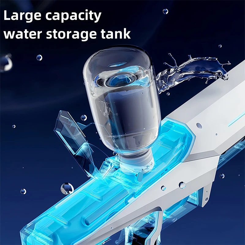 Lanzador de agua eléctrico Aqua Blaster — sistema de recarga automática, ciclo de 10 segundos