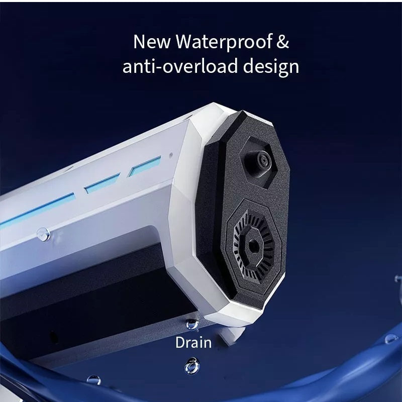 Lanzador de agua eléctrico Aqua Blaster — sistema de recarga automática, ciclo de 10 segundos