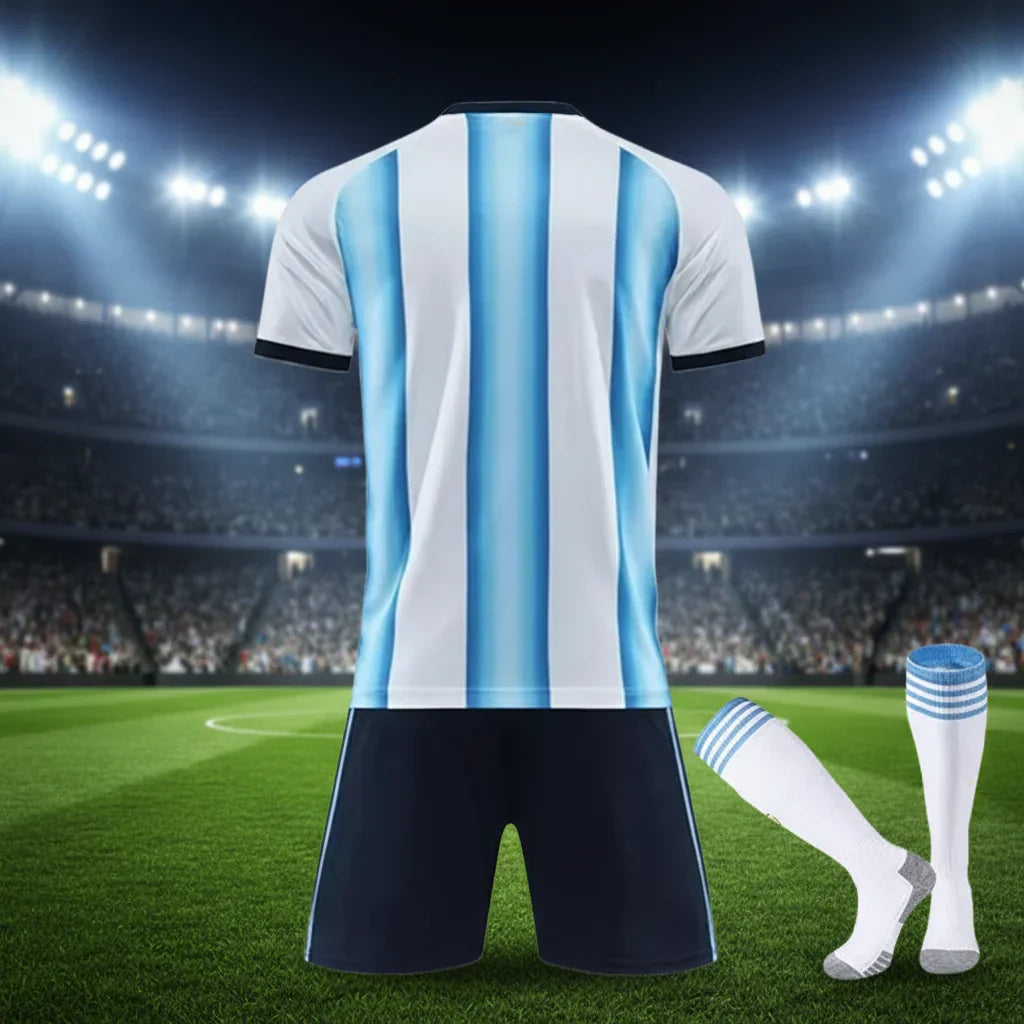 Argentinas fotballsett for barn til VM 2026 — drakt og shorts