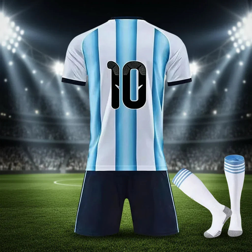Argentinas fotballsett for barn til VM 2026 — drakt og shorts
