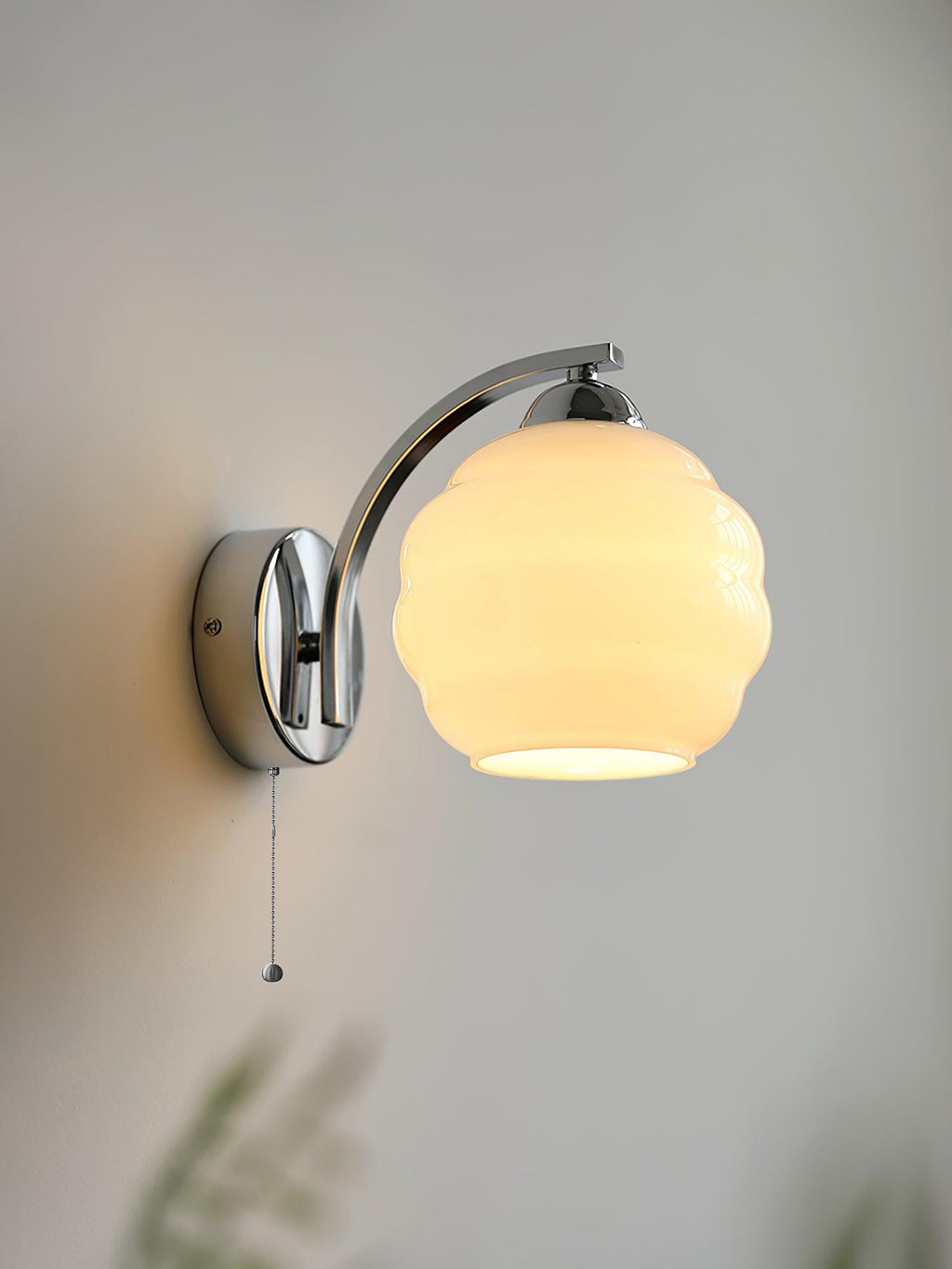 Art Deco Wall Sconce With White Glass And LED Gold Finish