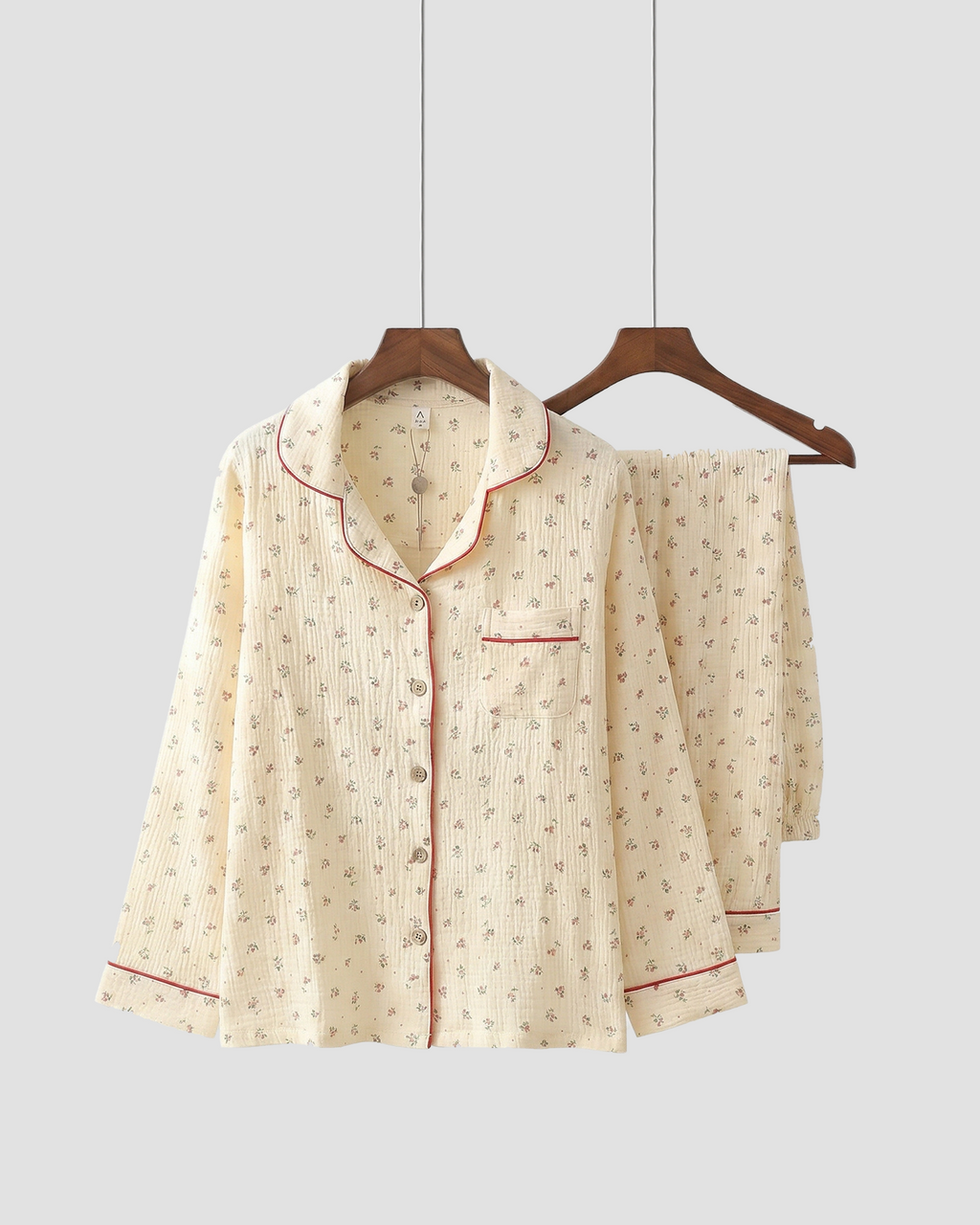 Set pigiama Flora in cotone mussola 100% per un comfort traspirante
