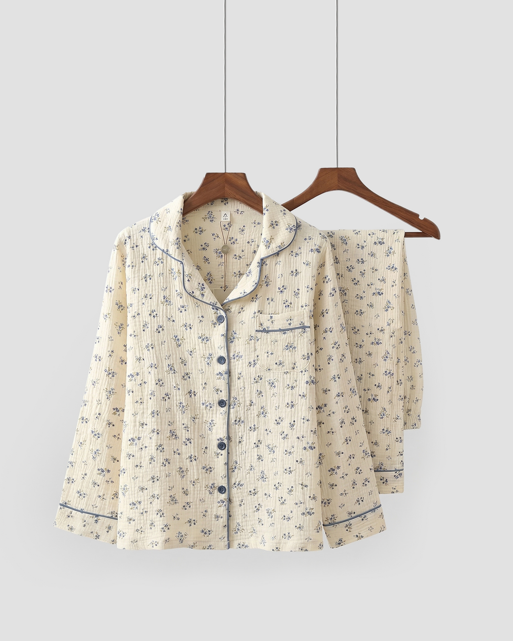 Set pigiama Flora in cotone mussola 100% per un comfort traspirante