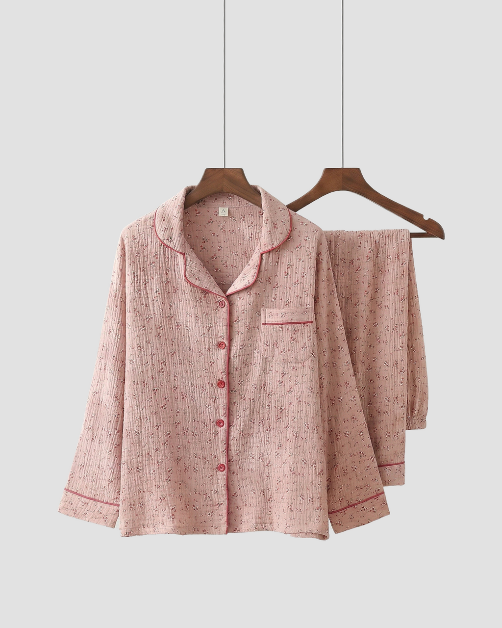 Set pigiama Flora in cotone mussola 100% per un comfort traspirante
