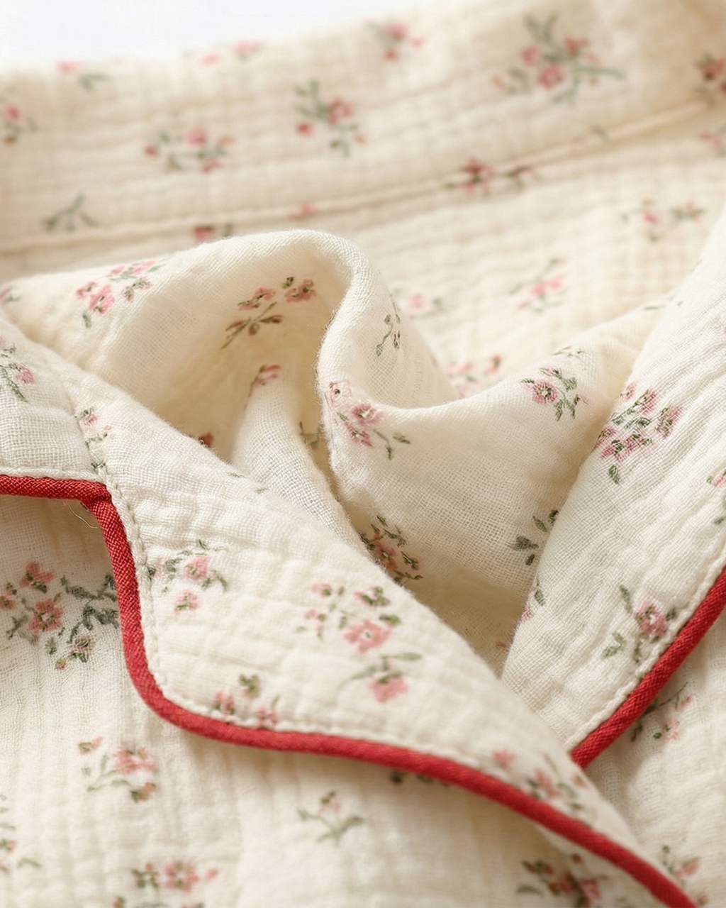 Set pigiama Flora in cotone mussola 100% per un comfort traspirante