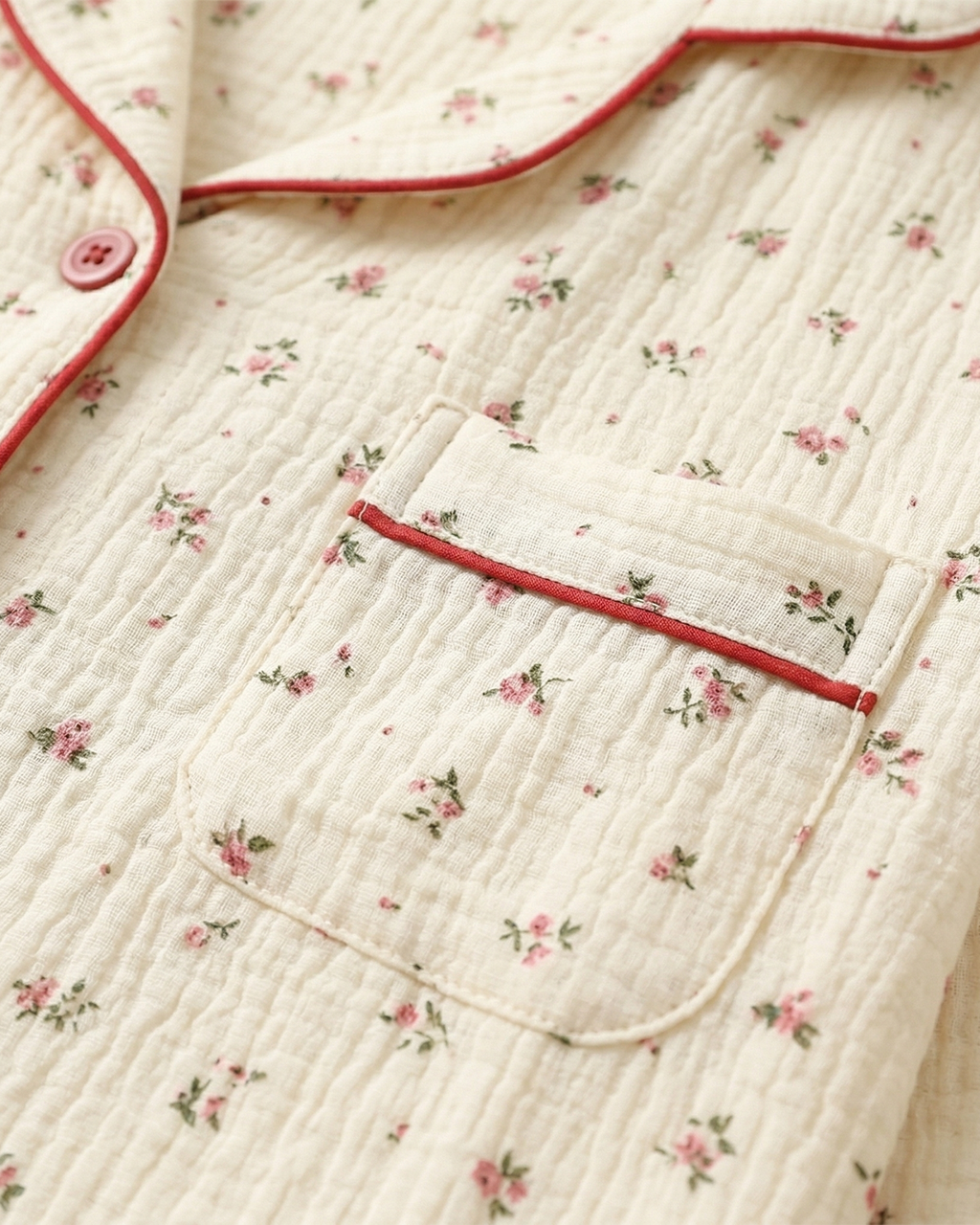 Set pigiama Flora in cotone mussola 100% per un comfort traspirante