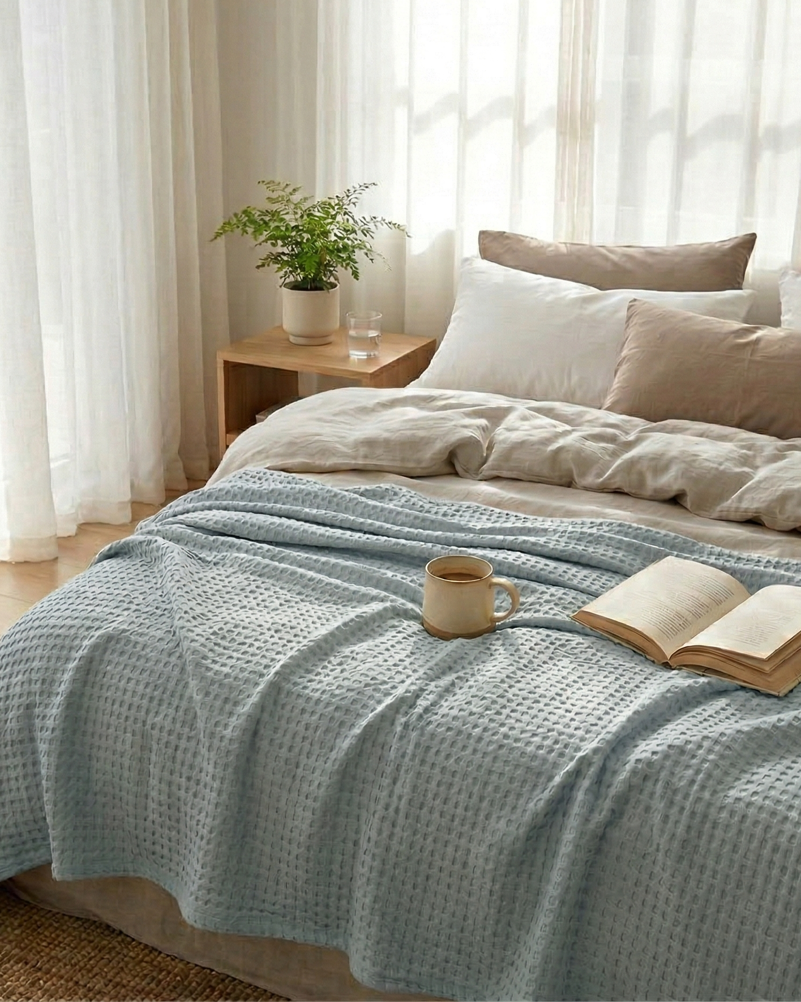 Classic Waffle Blanket Made From 100 Percent Cotton