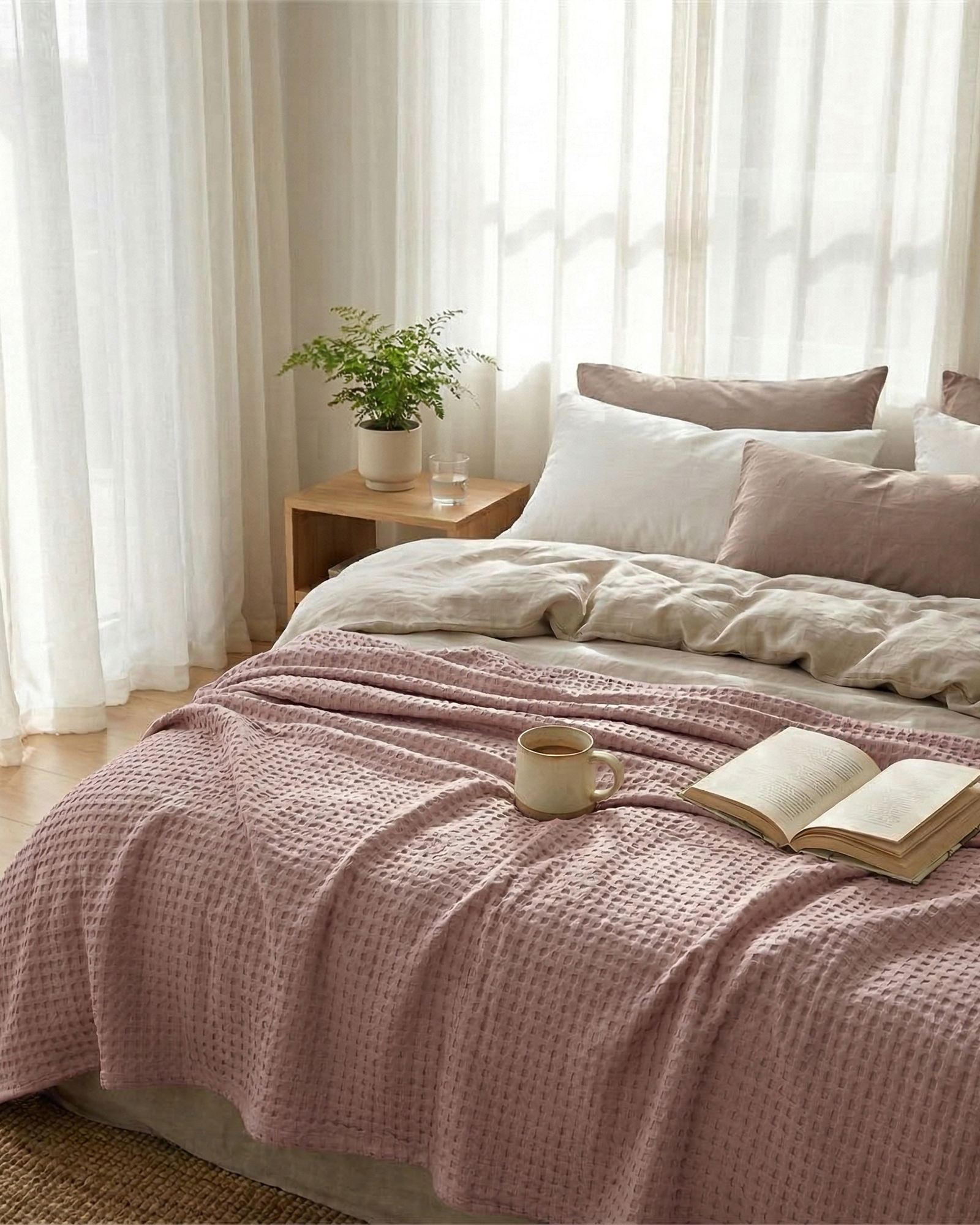 Classic Waffle Blanket Made From 100 Percent Cotton