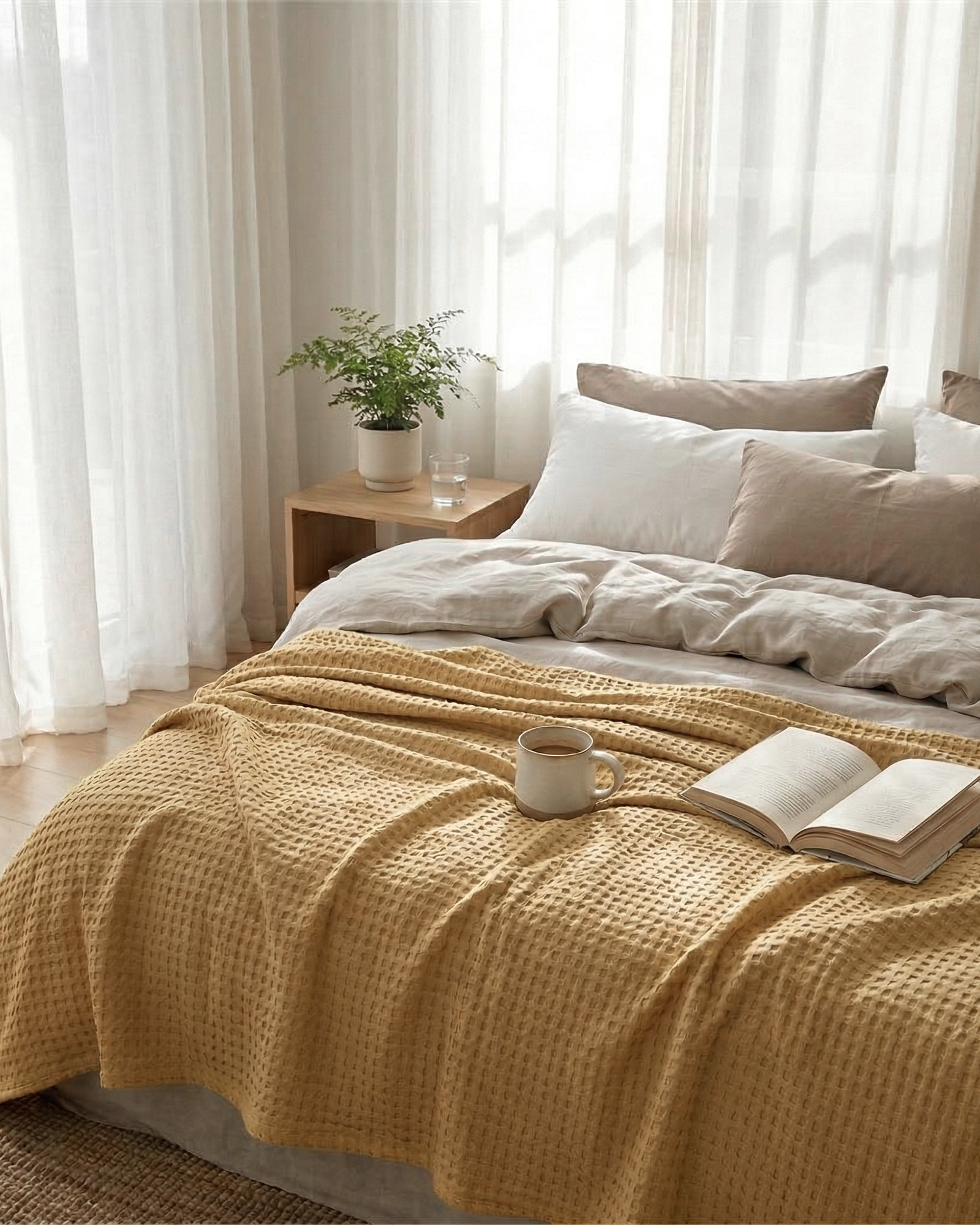 Classic Waffle Blanket Made From 100 Percent Cotton