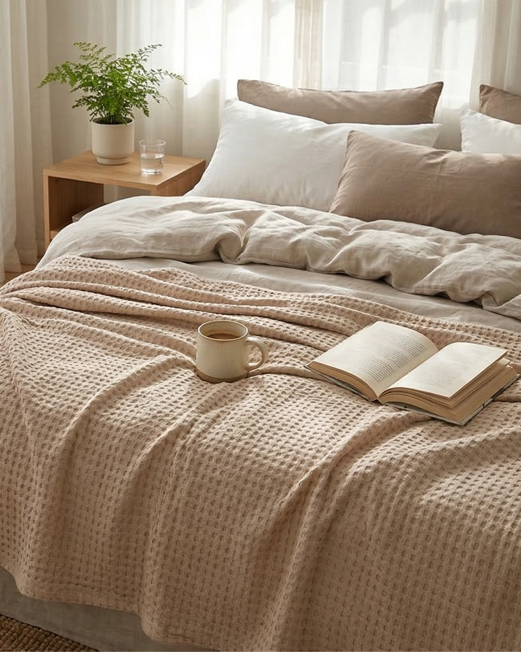 Classic Waffle Blanket Made From 100 Percent Cotton