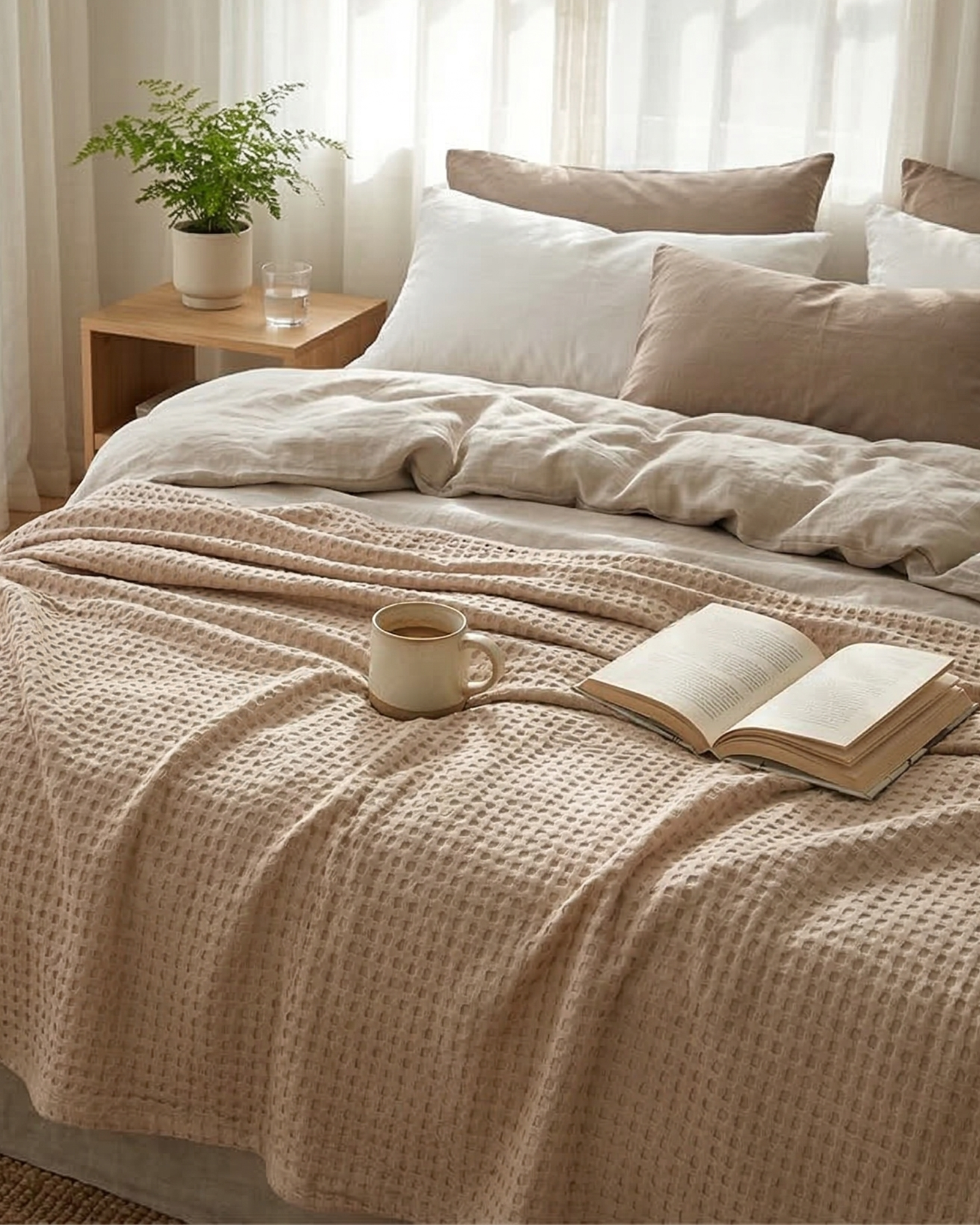 Classic Waffle Blanket Made From 100 Percent Cotton