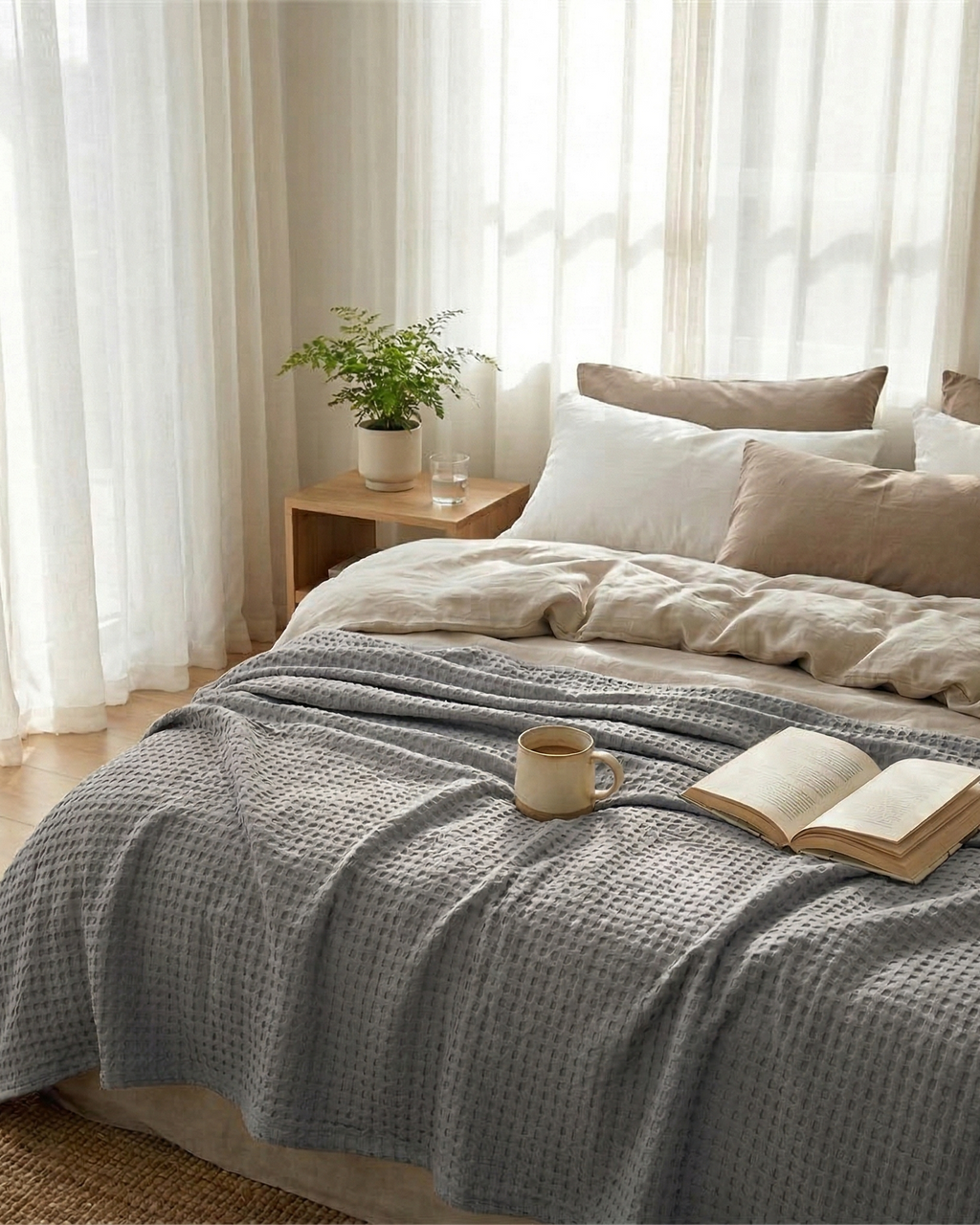 Classic Waffle Blanket Made From 100 Percent Cotton