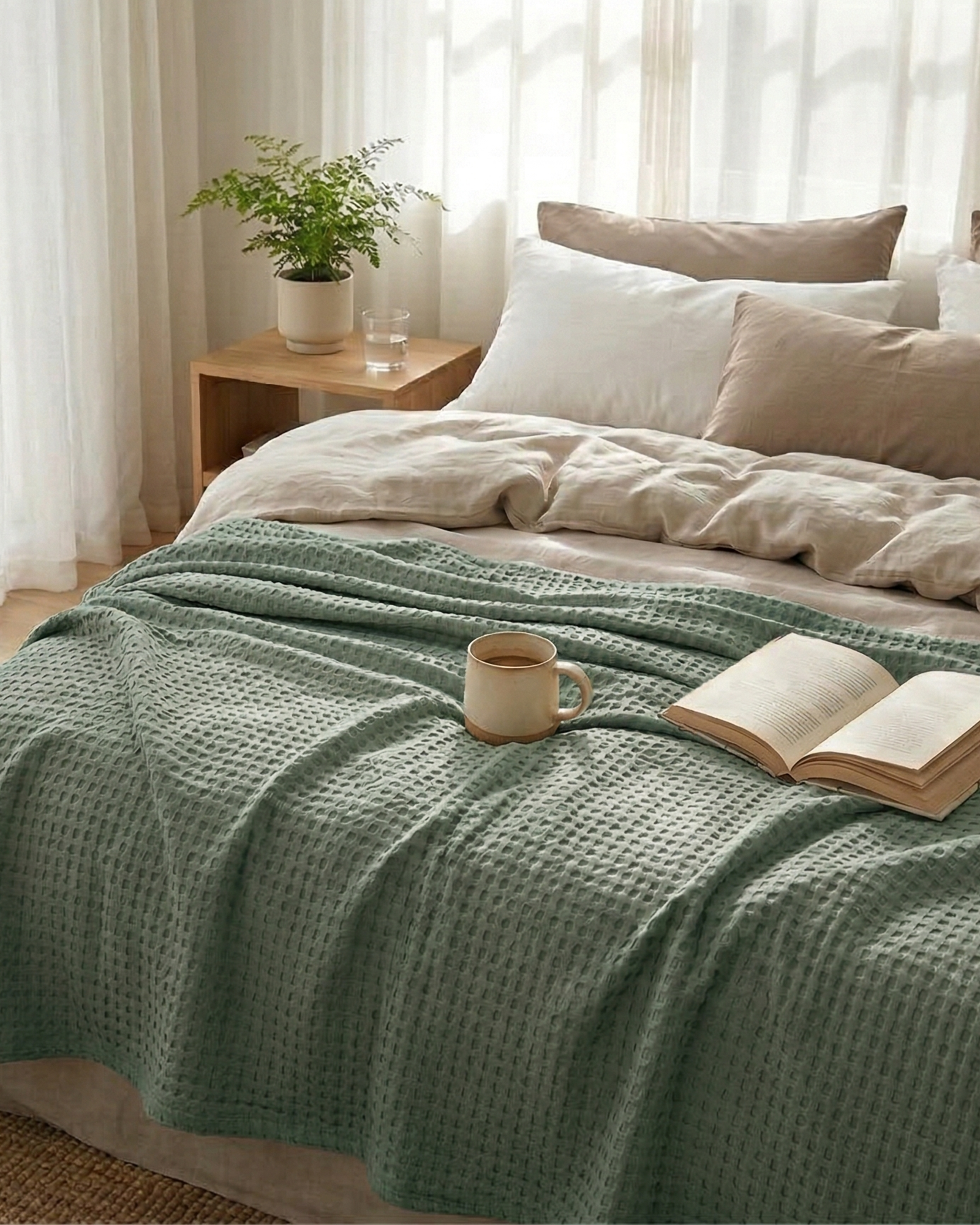 Classic Waffle Blanket Made From 100 Percent Cotton