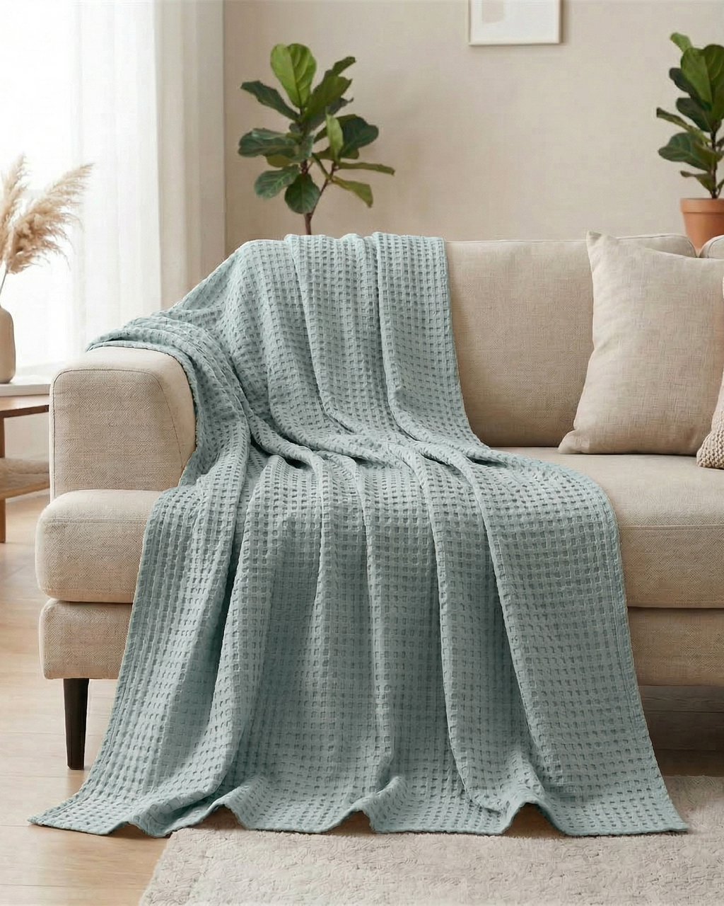 Classic Waffle Blanket Made From 100 Percent Cotton