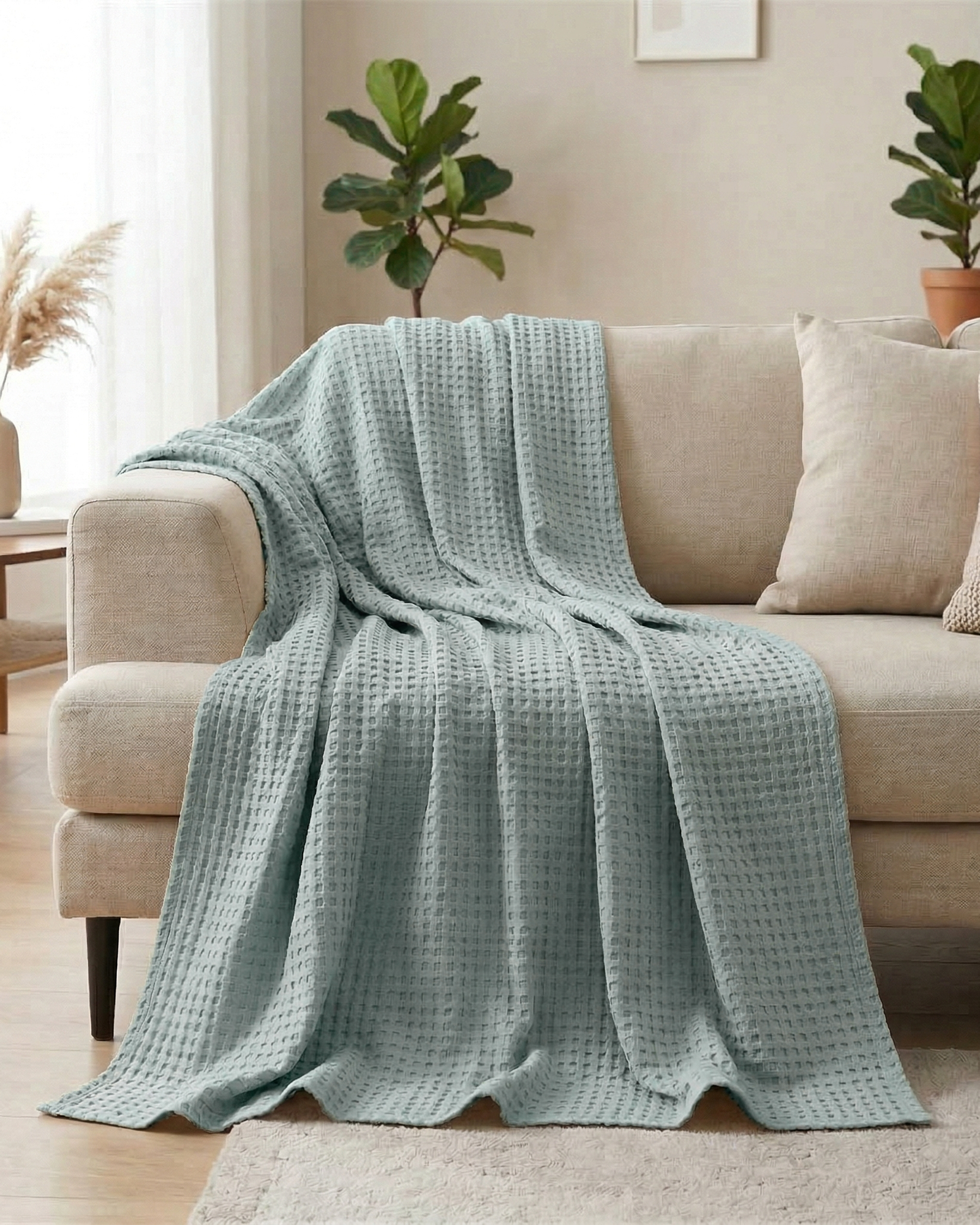 Classic Waffle Blanket Made From 100 Percent Cotton