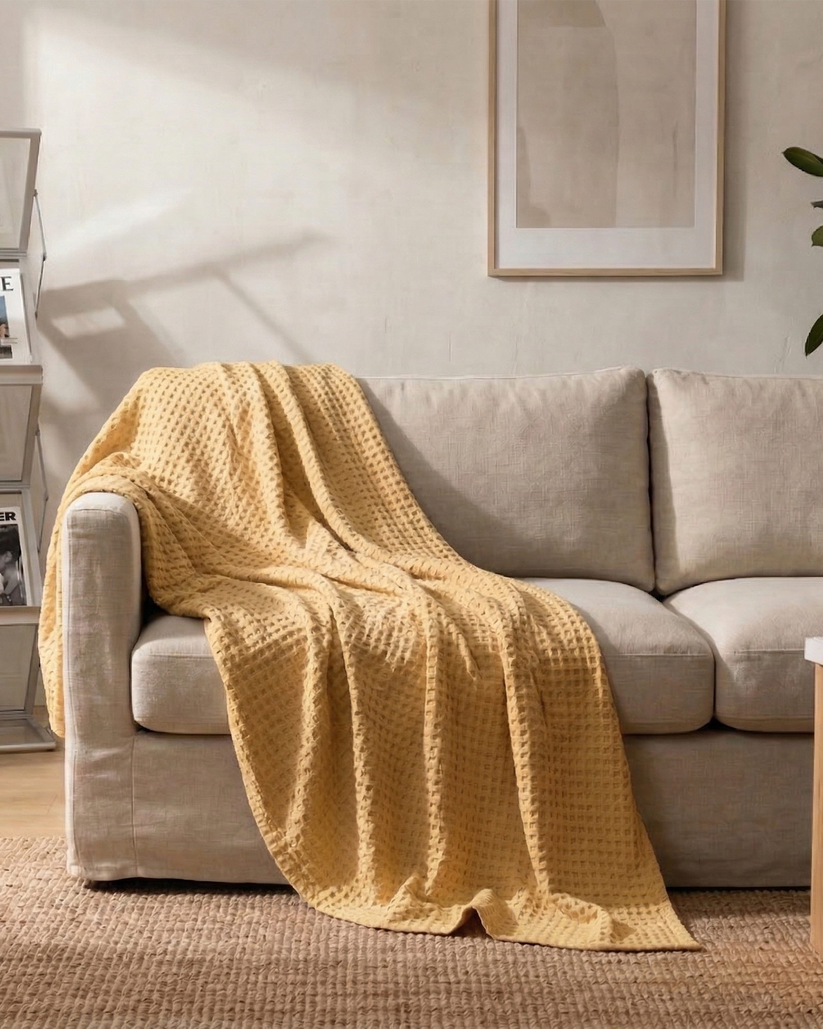 Classic Waffle Blanket Made From 100 Percent Cotton