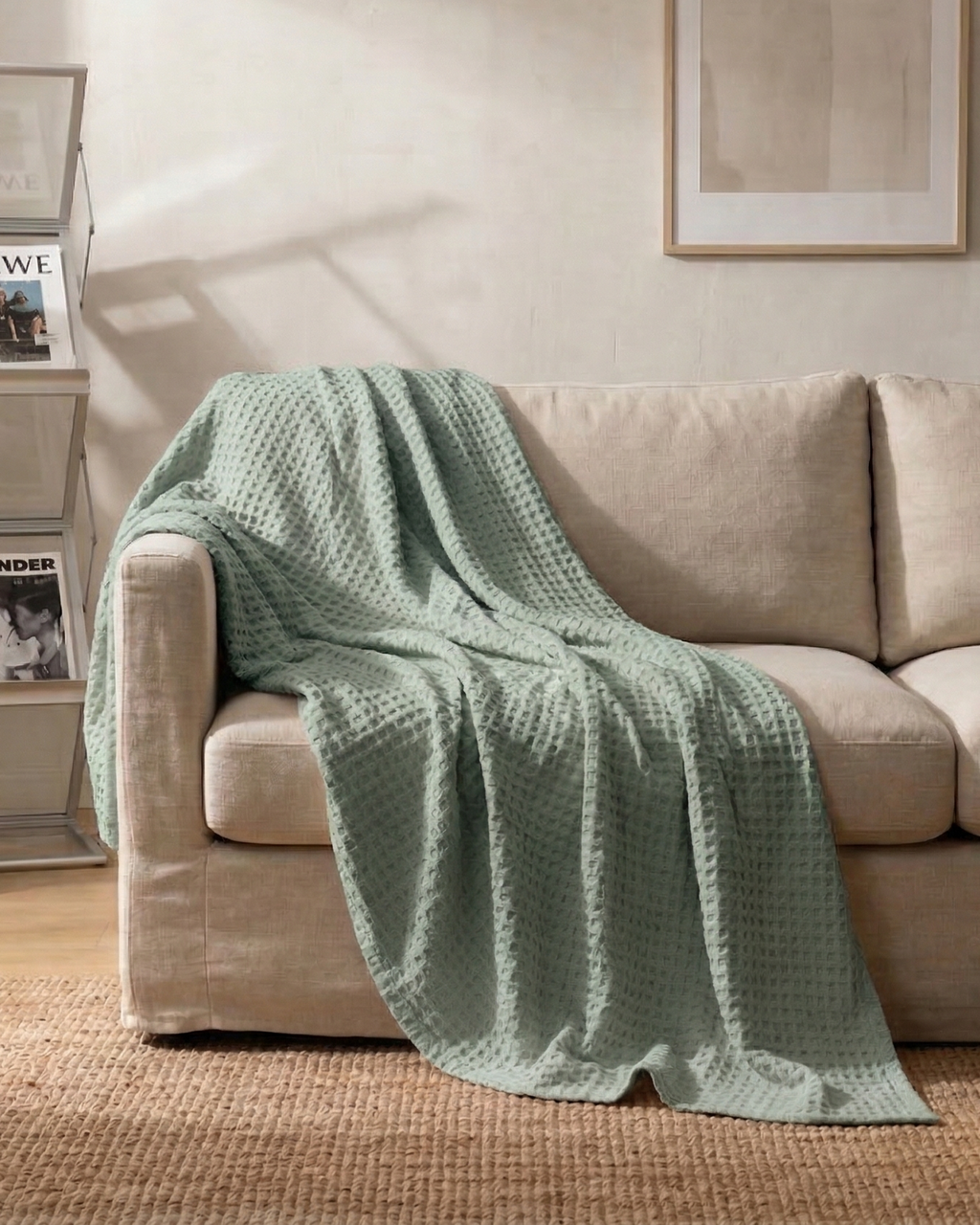 Classic Waffle Blanket Made From 100 Percent Cotton