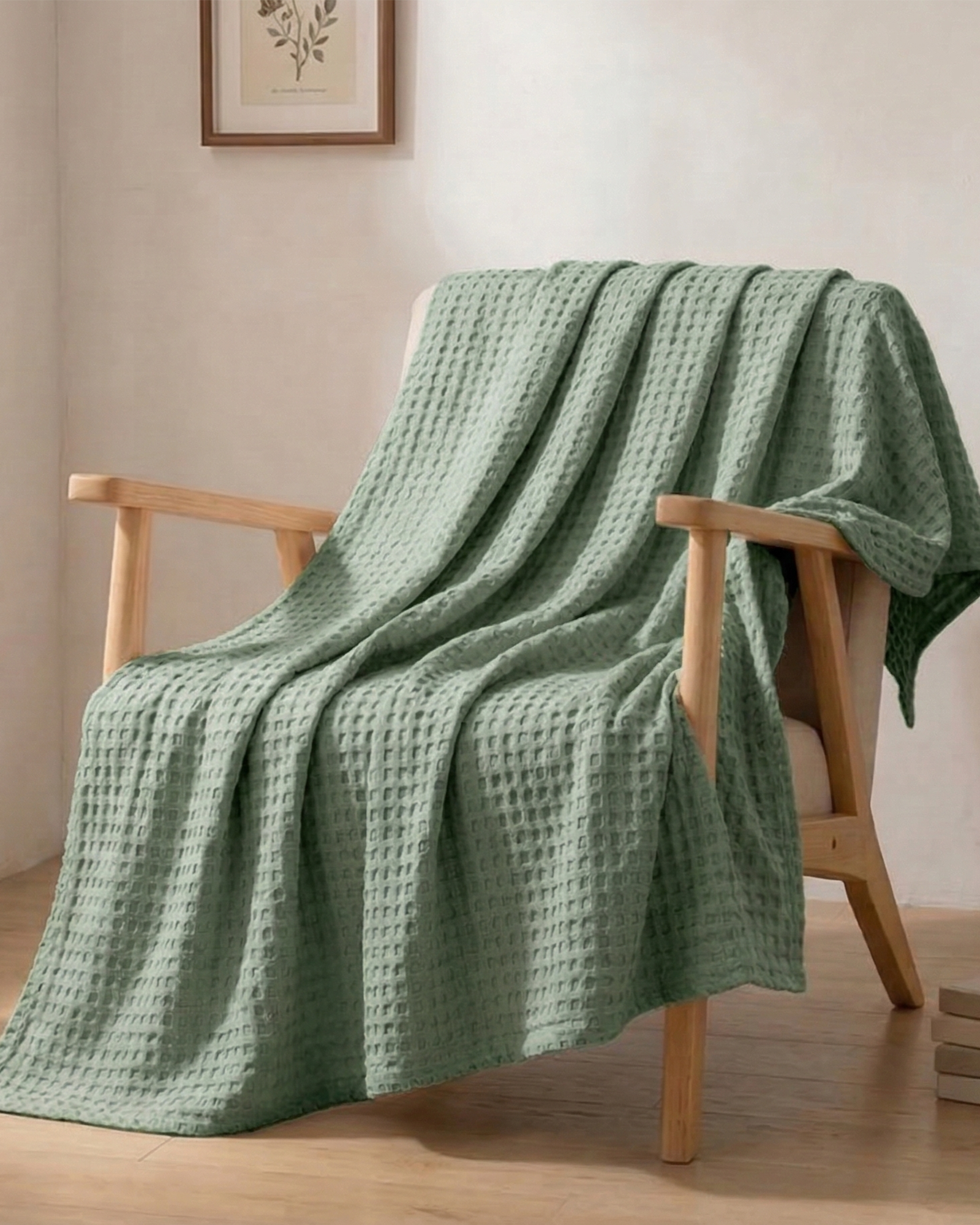 Classic Waffle Blanket Made From 100 Percent Cotton