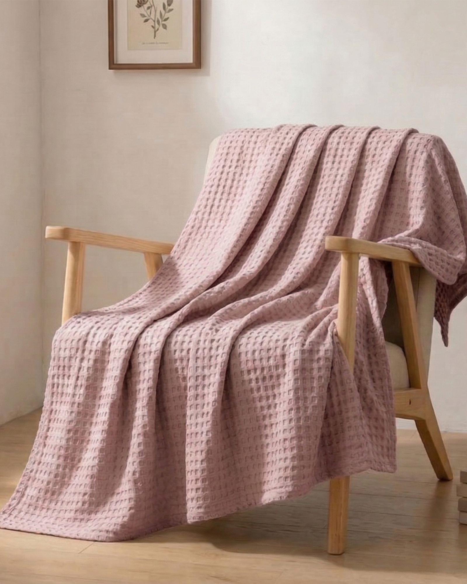 Classic Waffle Blanket Made From 100 Percent Cotton