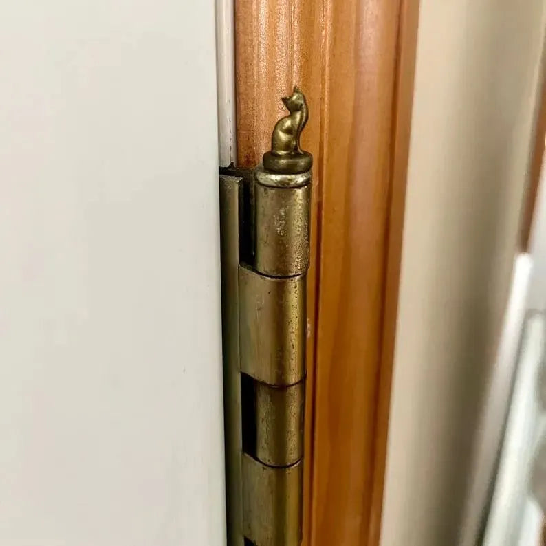 Bronze Magnetic Door Hinge Art Sculpture — Traditional Profile, Direct Mount Design