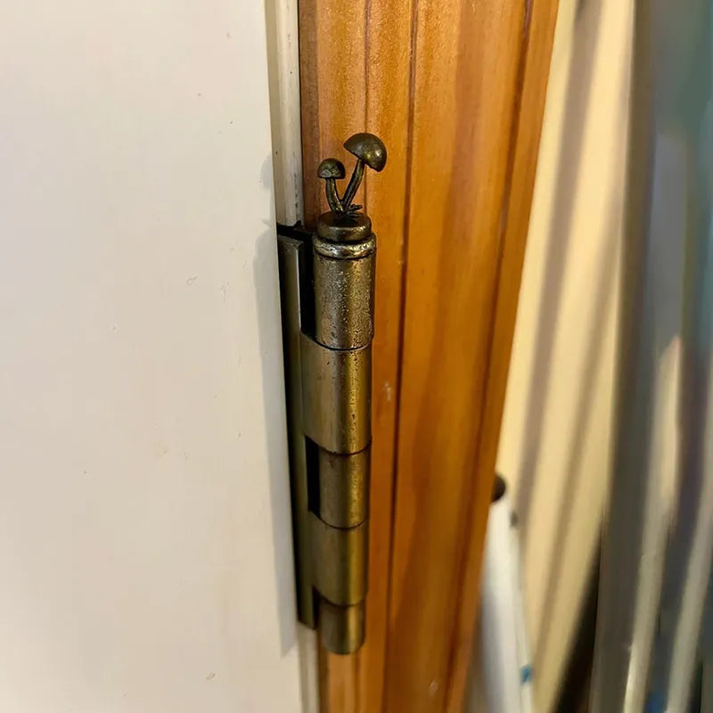 Bronze Magnetic Door Hinge Art Sculpture — Traditional Profile, Direct Mount Design