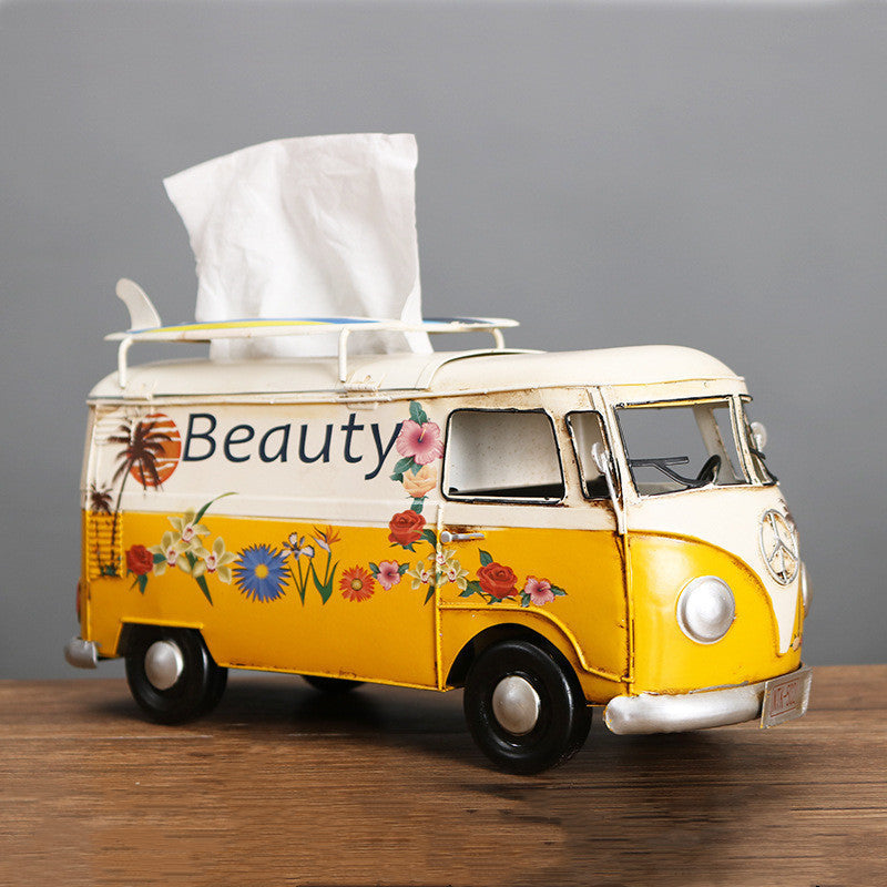 Husă retro pentru cutia de șervețele, lucrată manual | design floral artistic